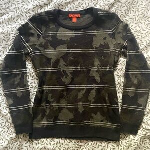 Joe Fresh Camo Knit Sweater w/ Sparkle Stripes Size Small